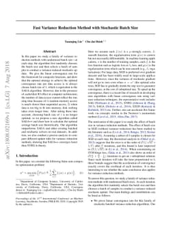 Fast Variance Reduction Method with Stochastic Batch Size
