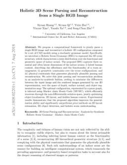 Holistic 3D Scene Parsing and Reconstruction from a Single RGB Image