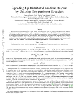 Speeding Up Distributed Gradient Descent by Utilizing Non-persistent
  Stragglers