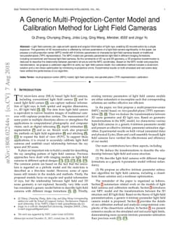 A Generic Multi-Projection-Center Model and Calibration Method for Light
  Field Cameras