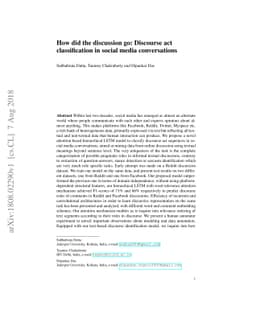 How did the discussion go: Discourse act classification in social media
  conversations