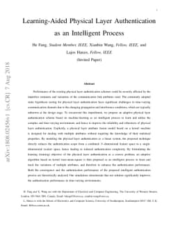 Learning-Aided Physical Layer Authentication as an Intelligent Process