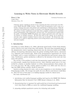 Learning to Write Notes in Electronic Health Records
