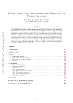 Training Compact Neural Networks with Binary Weights and Low Precision
  Activations