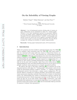 On the Solvability of Viewing Graphs