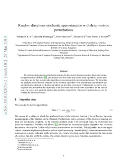 Random directions stochastic approximation with deterministic
  perturbations