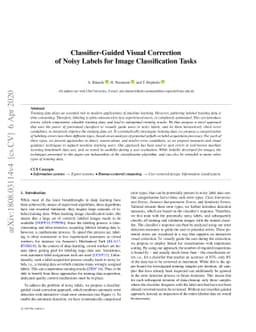 Classifier-Guided Visual Correction of Noisy Labels for Image
  Classification Tasks