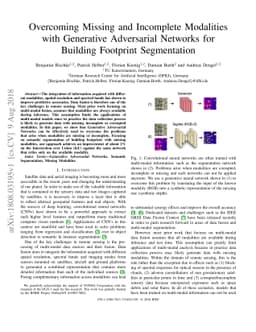 Overcoming Missing and Incomplete Modalities with Generative Adversarial
  Networks for Building Footprint Segmentation