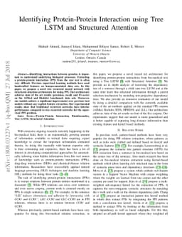 Identifying Protein-Protein Interaction using Tree LSTM and Structured
  Attention
