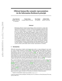 Efficient human-like semantic representations via the Information
  Bottleneck principle