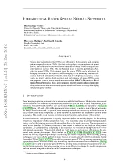 Hierarchical Block Sparse Neural Networks