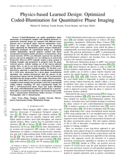 Physics-based Learned Design: Optimized Coded-Illumination for
  Quantitative Phase Imaging