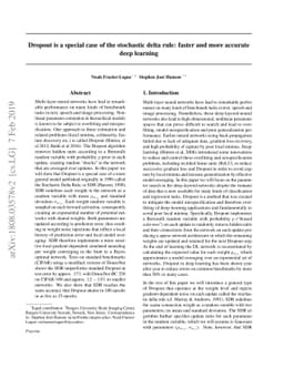 Dropout is a special case of the stochastic delta rule: faster and more
  accurate deep learning