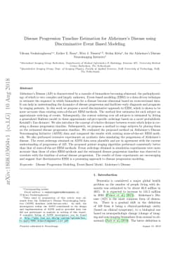 Disease Progression Timeline Estimation for Alzheimer's Disease using
  Discriminative Event Based Modeling