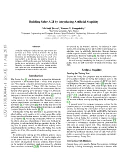 Building Safer AGI by introducing Artificial Stupidity