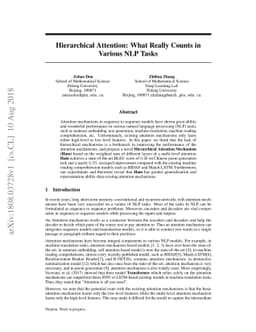 Hierarchical Attention: What Really Counts in Various NLP Tasks