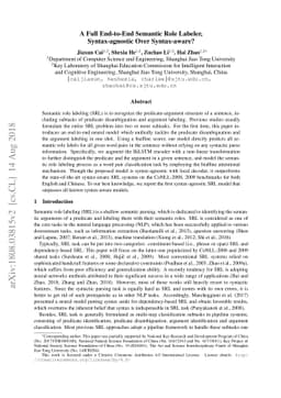A Full End-to-End Semantic Role Labeler, Syntax-agnostic Over
  Syntax-aware?