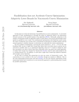 Parallelization does not Accelerate Convex Optimization: Adaptivity
  Lower Bounds for Non-smooth Convex Minimization