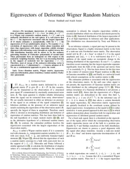 Eigenvectors of Deformed Wigner Random Matrices
