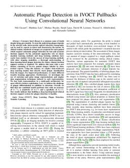 Automatic Plaque Detection in IVOCT Pullbacks Using Convolutional Neural
  Networks
