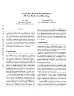 Visual Sensor Network Reconfiguration with Deep Reinforcement Learning