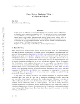Fast, Better Training Trick -- Random Gradient