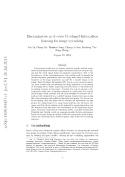 Discriminative multi-view Privileged Information learning for image
  re-ranking