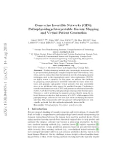 Generative Invertible Networks (GIN): Pathophysiology-Interpretable
  Feature Mapping and Virtual Patient Generation