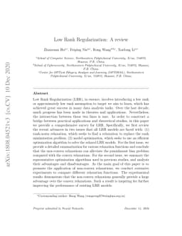 Low Rank Regularization: A Review