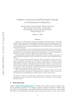 SciSports: Learning football kinematics through two-dimensional tracking
  data