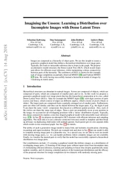 Imagining the Unseen: Learning a Distribution over Incomplete Images
  with Dense Latent Trees