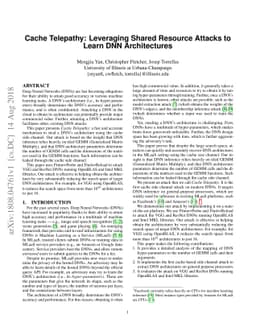 Cache Telepathy: Leveraging Shared Resource Attacks to Learn DNN
  Architectures
