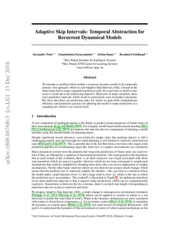 Adaptive Skip Intervals: Temporal Abstraction for Recurrent Dynamical
  Models