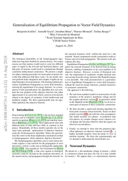 Generalization of Equilibrium Propagation to Vector Field Dynamics