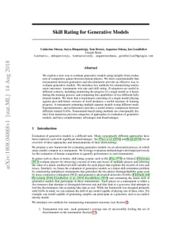 Skill Rating for Generative Models