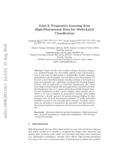 Joint & Progressive Learning from High-Dimensional Data for Multi-Label
  Classification