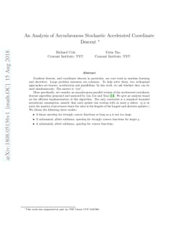 An Analysis of Asynchronous Stochastic Accelerated Coordinate Descent