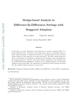 Design-based Analysis in Difference-In-Differences Settings with
  Staggered Adoption