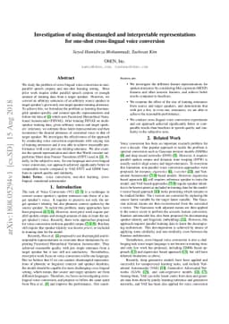 Investigation of Using Disentangled and Interpretable Representations
  for One-shot Cross-lingual Voice Conversion