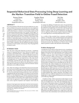 Sequential Behavioral Data Processing Using Deep Learning and the Markov
  Transition Field in Online Fraud Detection
