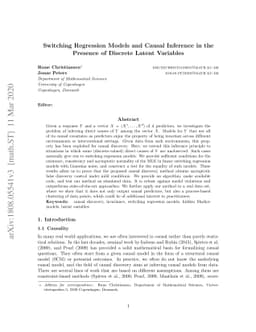 Switching Regression Models and Causal Inference in the Presence of
  Discrete Latent Variables