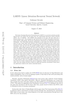 LARNN: Linear Attention Recurrent Neural Network