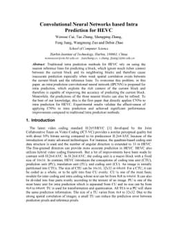 Convolutional Neural Networks based Intra Prediction for HEVC