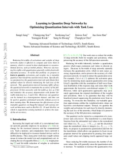 Learning to Quantize Deep Networks by Optimizing Quantization Intervals
  with Task Loss