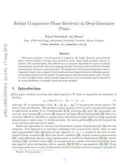 Robust Compressive Phase Retrieval via Deep Generative Priors