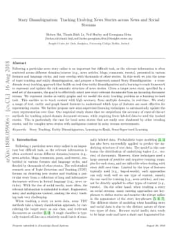 Story Disambiguation: Tracking Evolving News Stories across News and
  Social Streams