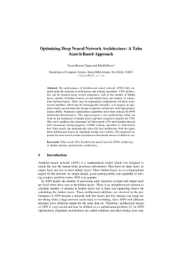 Optimizing Deep Neural Network Architecture: A Tabu Search Based
  Approach