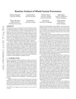 Runtime Analysis of Whole-System Provenance