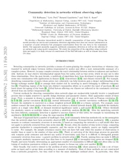 Community detection in networks without observing edges