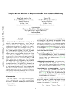 Tangent-Normal Adversarial Regularization for Semi-supervised Learning